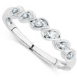 10 Cents 14 K White Gold Diamond Wedding Half Eternity Band Engagement Ring Studded With 6 Pcs G Color Si Diamonds